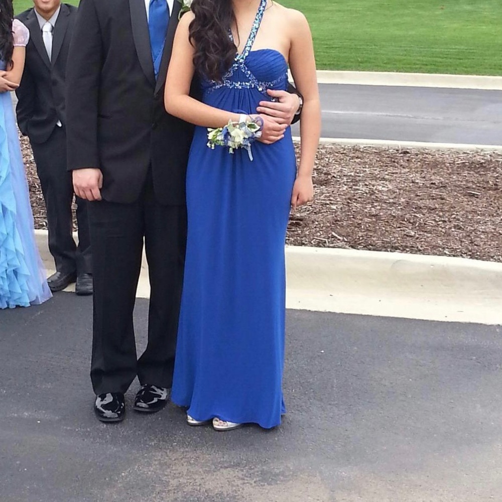 Royal Blue Full Length Formal Dress View 5